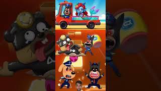 SHERIFF LABRADOR EXE vs DOBIE EXE vs SHERIFF PAPILLON EXE x Coffin Dance | #488 Tiles Hop #shorts