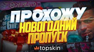 НОВОГОДНИЙ БОЕВОЙ ПРОПУСК на TOPSKIN! В плюсе? #casebattle #dinodrop