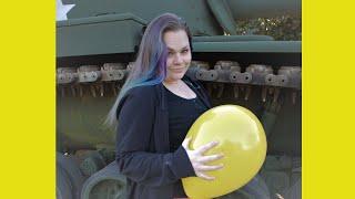 ASMR Blowing Up Balloons Next to A Tank