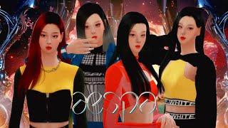 The Sims 4 :  Aespa Next Level Outfits + CC List | PRIMROSE SIMS LOOKBOOK  // 심즈 4 : 에스파