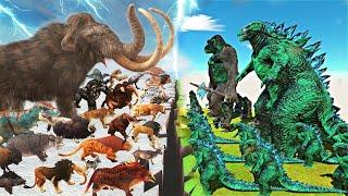 Animal vs Prehistoric mammals Long straight course ! | Animal Revolt Battle Simulator