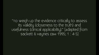Introduction to Critical Appraisal