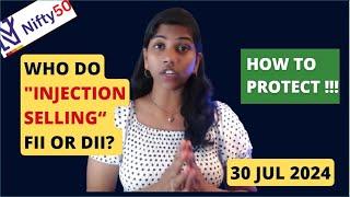 "WHO Do Concentrated Selling? FII or DII" Nifty & Bank Nifty  30 Jul 2024, Range