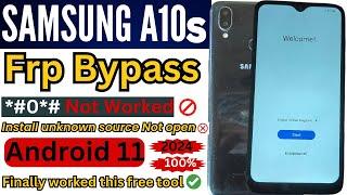 Samsung a10s Frp Bypass Android 11 2024 || Use pc and Free tool || 100% worked || A10s Frp Unlock ||