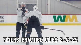 Andrei Kuzmenko and Jakob Pelletier's First Philadelphia Flyers Practice: Clips - 2/7/25