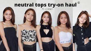 Sexy Neutral Tops Try-On ft. Cider || Michelle G.