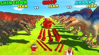 SHINCHAN TEAM vs CHOP TEAM vs AMAAN TEAM in Animal Revolt Battle Simulator | Dinosaur Game ARBS