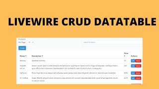 Livewire Crud Datatable