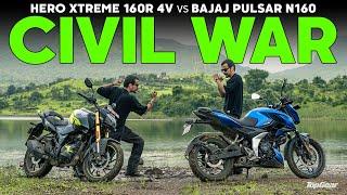 Bajaj Pulsar N160 vs Hero Xtreme 160R 4V | Comparison Review | Civil War