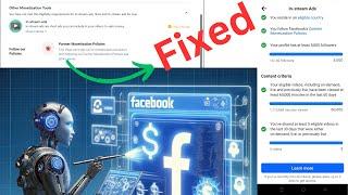 Facebook Page has no policy issue but In-stream ads showing Policy Issue | No Monetization Setup