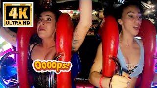 Nice bounce girl on slingshot ride  part 110 #slingshotchallenge #amusementpark