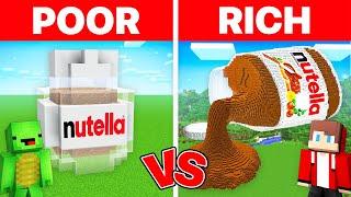 Mikey POOR vs JJ RICH NUTELLA House Build Challenge in Minecraft (Maizen)