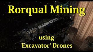 Rorqual Mining with Excavator Mining Drones - EVE Online