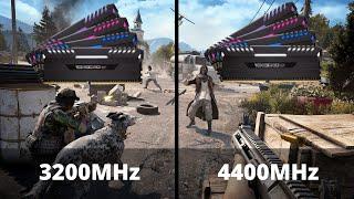 3200MHz vs 4400MHz RAM frequency testing in 8 games