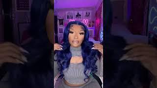 Flash Sale 30"=$199| eullair Dark Blue Colored 13x4 Lace Frontal Wig| Autumn Wig Recommend