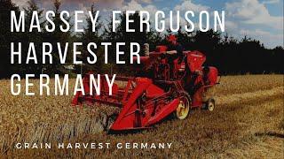 Massey Ferguson Harvester MF30 at work. Grain harvest with VW Engine 6V 29 HP