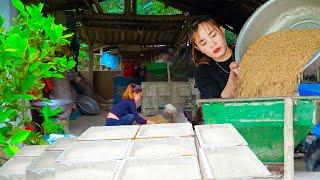 Grind Rice by Hand and Sell It to Villagers | Traditional Countryside Life – Harny