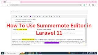 How To Use Summernote Editor in Laravel 11 | Use of Summernote Editor in HTML