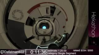 Portal 2 (Single Segment) in 1:23:25 by Dafatman922 - Hekathon