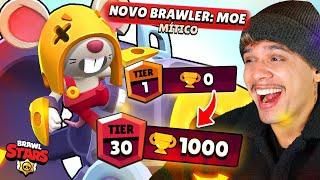 SUBI o NOVO BRAWLER MOE do 0 até 1000  TROFÉUS no COMBATE! 