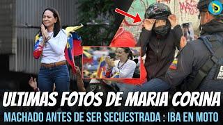 Últimas fotos de María Corina Machado antes de ser secuestrada : iba en moto