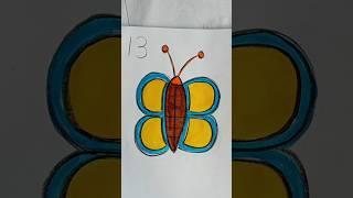 Easy drawing with alphabet 13 l Easy butterfly drawing l #drawing #art #easydrawing #colors #shorts