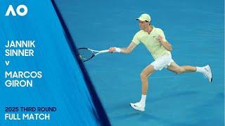 Jannik Sinner v Marcos Giron Full Match | Australian Open 2025 Third Round