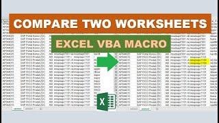 Compare Two Worksheets Excel VBA Macro