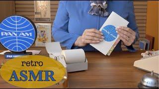 Retro Pan Am ASMR, 1966    Flight Check-In Counter  Crinkles, Writing (Soft Spoken)