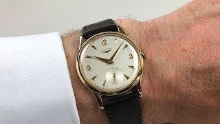 Longines gold vintage wristwatch, hallmarked 1964