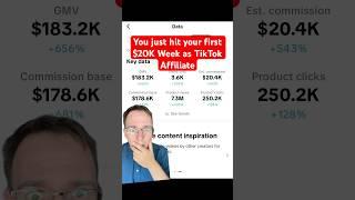 You just hit your first $20K Week as TikTok Affiliate #tiktokaffiliate