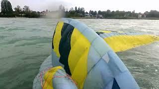 Flysurfer Sonic 4 15m kite rescue (kite over 10 min in water), kite relaunch from water