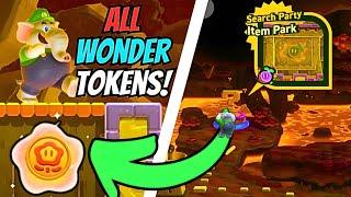 Mario Wonder W6 Deep Magma Bog (ALL Wonder Tokens!) | Search Party Item Park