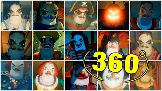 ALL NEIGHBORS JUMPSCARES - HELLO NEIGHBOR MULTIPLAYER 360