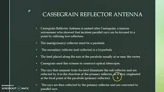 parabolic dish antenna and cassegrain reflector antenna