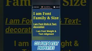 CSS Font & Text Properties #css #cssproperties #beginners