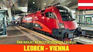 Führerstandsmitfahrt Klagenfurt-Wien Teil 2 (ÖBB Leoben - Wienn, Österreich) Sicht des Lokführers 4K