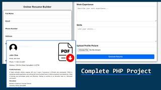 How to Build an Online Resume Builder with PHP | Generate PDF Resumes with PHP