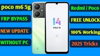 poco m6 5g frp bypass 2025 sabse asan tarika || without pc frp unlock poco m6 5g