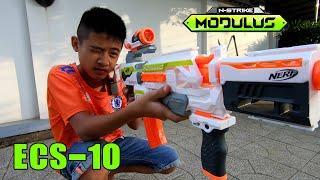 Review Súng Nerf Bắn Đạn Xốp Modulus ECS 10 - Nhiều Phụ Kiện