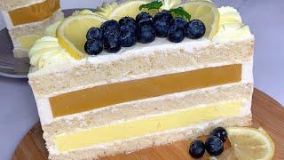 Lemon Mango cake with mousse full recipe