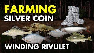 Russian Fishing 4 FARMING SILVER COIN Winding Rivulet