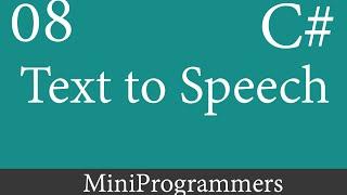 C# Windows Form Application Text to Speech - 08