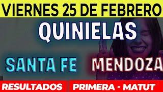 Quinielas Primera y matutina de Santa fé y Mendoza Viernes 25 de Febrero