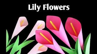 How to make lily Paper flowers Bouquet| paper craft| DIY#flowerpapercraft#ytshorts#viralshort #craft