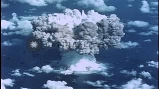 Underwater explosion occurs during nuclear test at Bikini Atoll, Micronesian Isla...HD Stock Footage