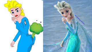 Frozen 2 Elsa funny Drawing memes - Try not To laug