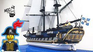 Lego pirate ship MOC : " La Grenouille ", The Bluecoat Frigate. Speed Build