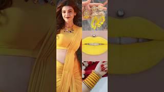 very beautiful Kajal Agarwal same dress maitcing colour earing lips and bangles #shorts #lips