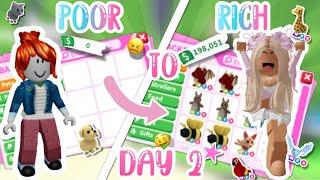 POOR to RICH in 5 DAYS challenge in ADOPT ME!🫧 | DAY 2| *CRAZY TRADES* 